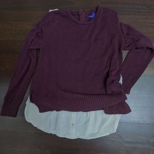 Serafine maternity nursing sweater with mock shirt